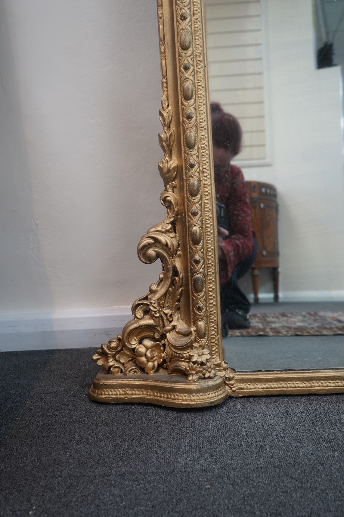A Victorian giltwood and composition overmantel mirror